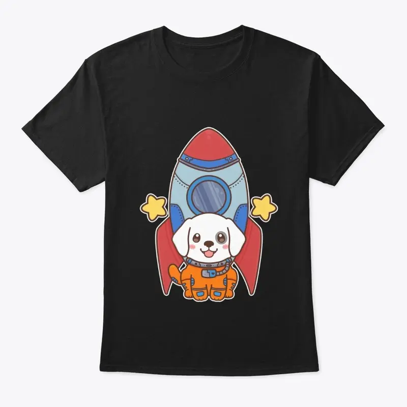 space-dog with rocket ship